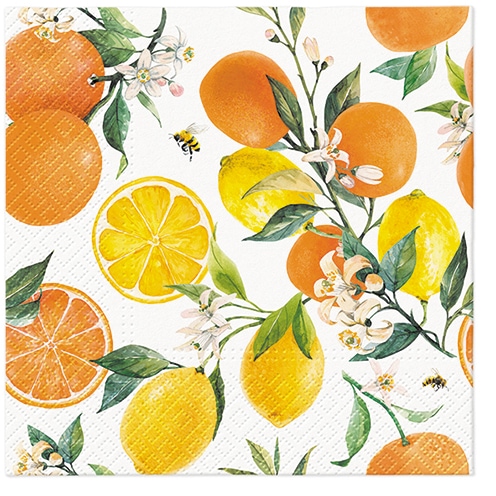 Egzotyczna serwetka z cytrynami i pomarańczami